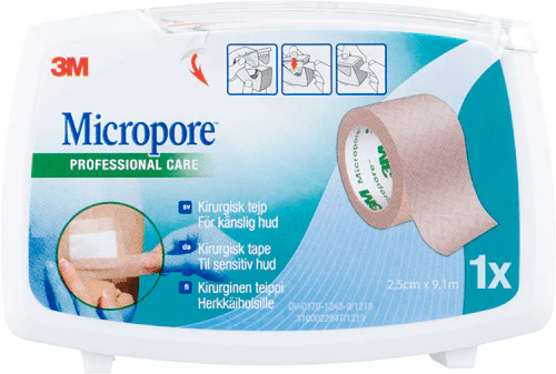 Micropore Kuituteippi, Ruskea, 2,5 cm x 9,1 m, Katkokela