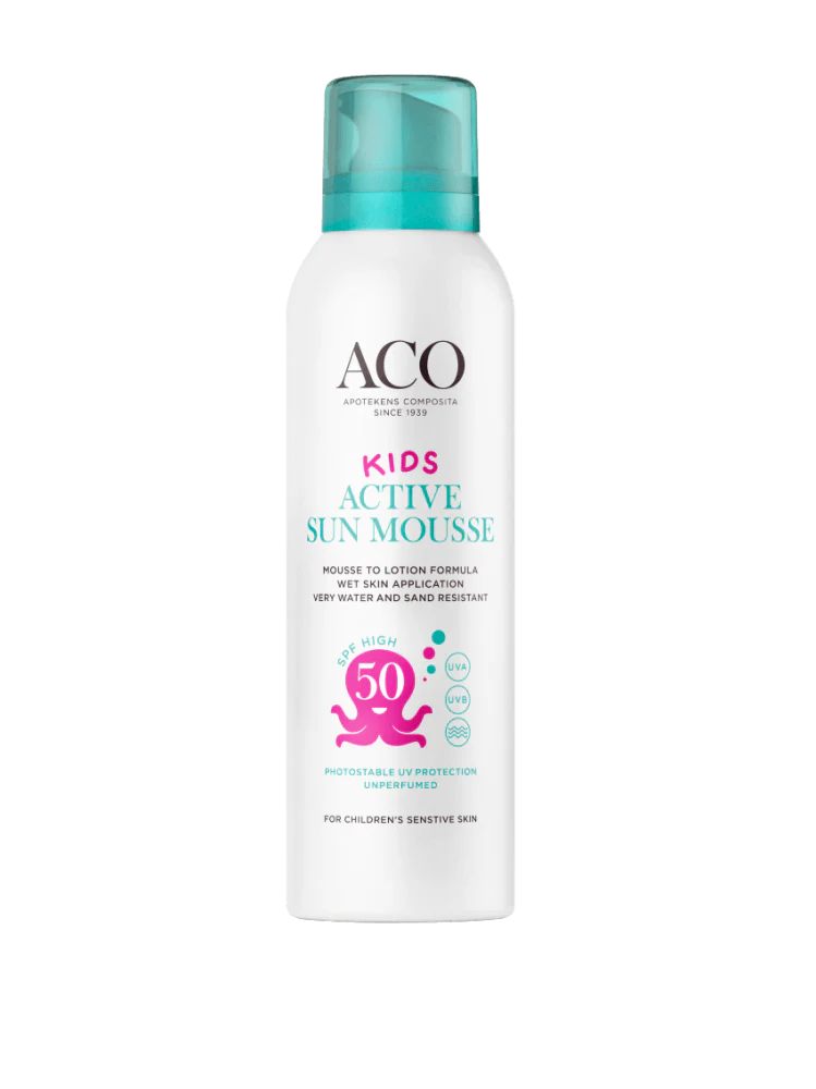 Aco Sun Kids Active Mousse SPF 50 Hajusteeton