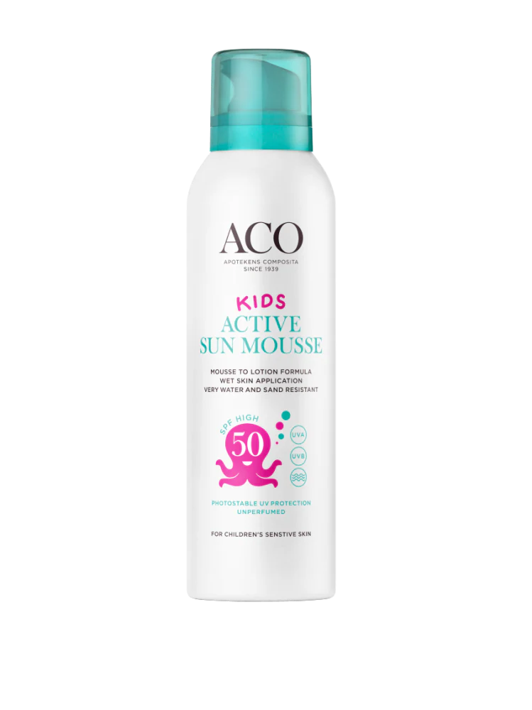Aco Sun Kids Active Mousse SPF 50 Hajusteeton - Image 2