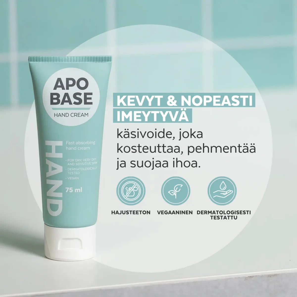 Apobase Hand Cream nopeasti imeytyvä käsivoide - Image 2