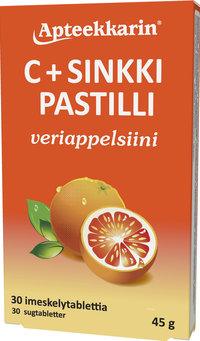 Apteekkarin C+ Sinkki Veriappelsiini