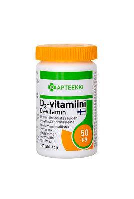 Apteekki D3-Vitamiini 50 mikrog