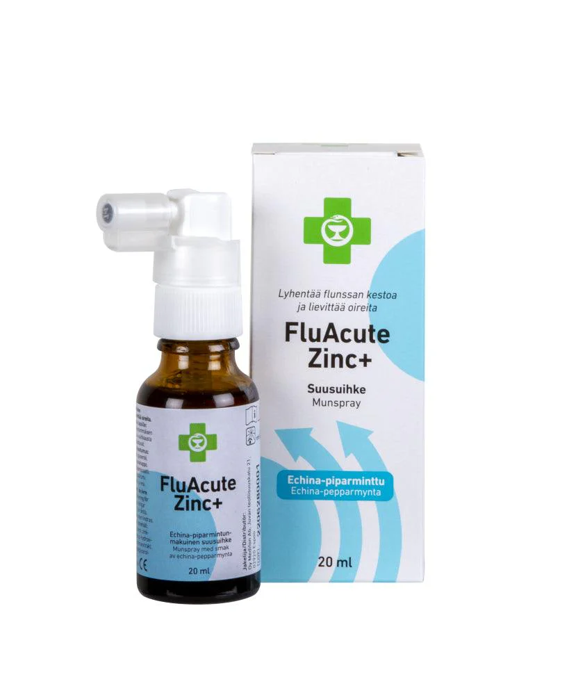 Apteekki Fluacute Zinc+ Echina-Piparminttu, Sinkkiasetaattisuusuihke