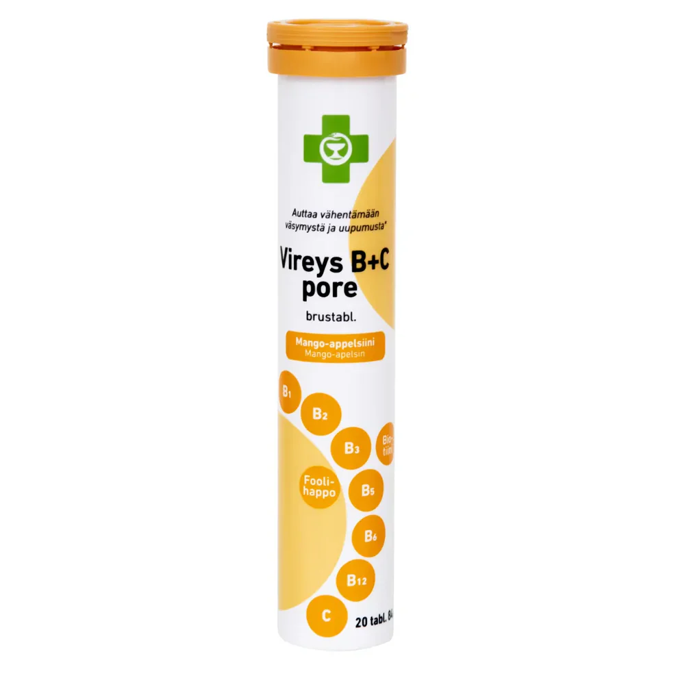APTEEKKI Vireys B+C pore mango-appelsiini 20 tabl