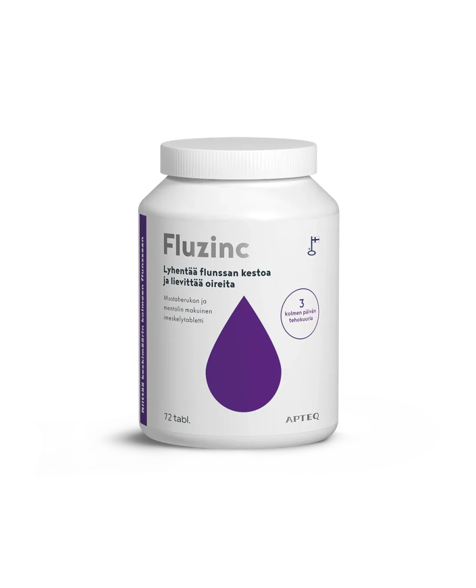 Apteq Fluzinc Mustaherukka, Imeskelytabletti - Image 2