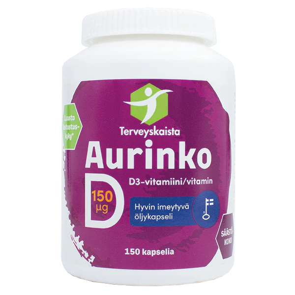 Terveyskaista Aurinko D 150 mikrog 150 kaps