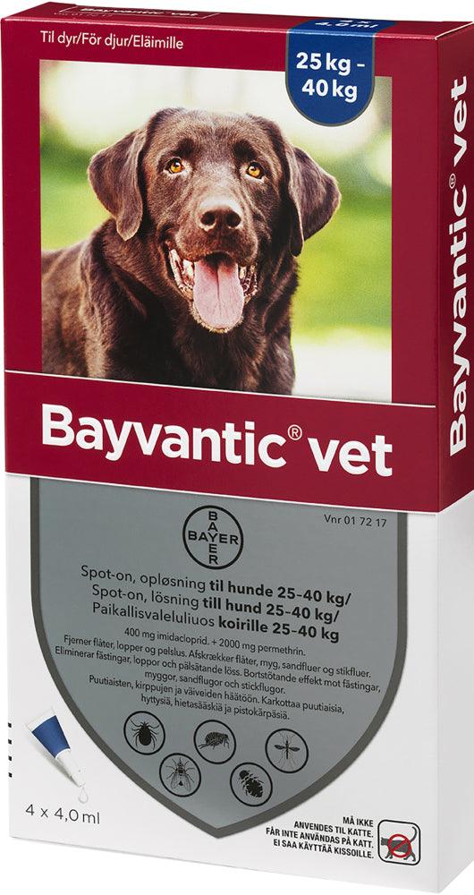 Bayvantic Vet Koirille 25-40 kg 400 mg/2000 mg Paikallisvaleluliuos