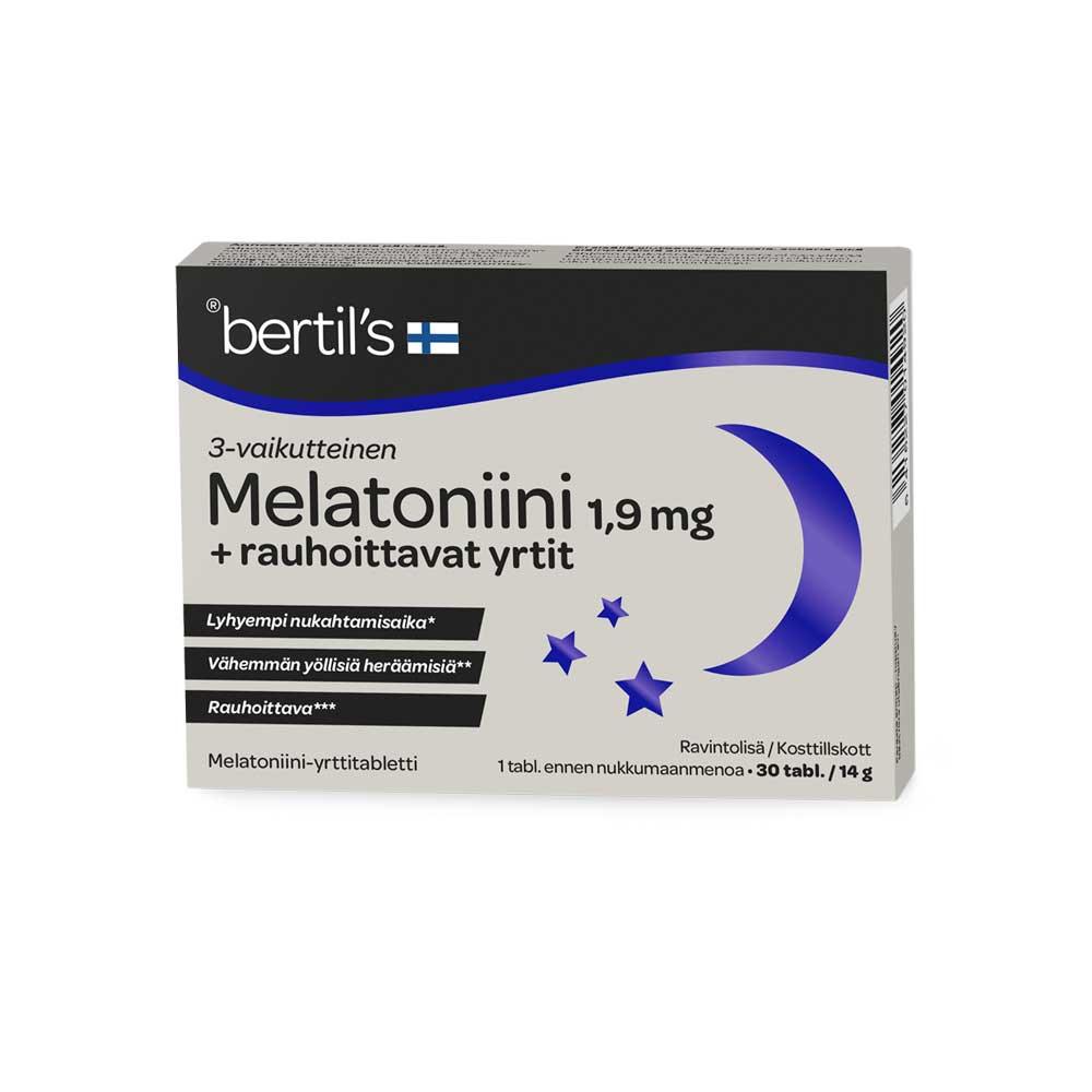 Bertils Melatoniini 1,9 mg + Rauhoittavat Yrtit - Image 2