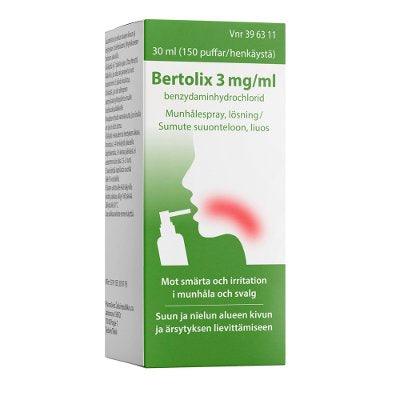 Bertolix 2,68 mg/ml Sumute Suuonteloon, Liuos Annospumppu, 150 Painallusta