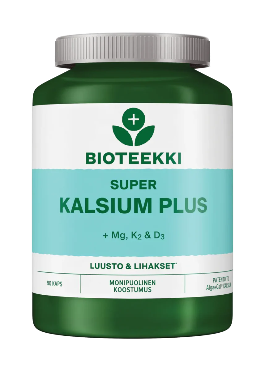 Bioteekki Super Kalsium Plus (+Magnesium, K2-vitamiini, D3-vitamiini)