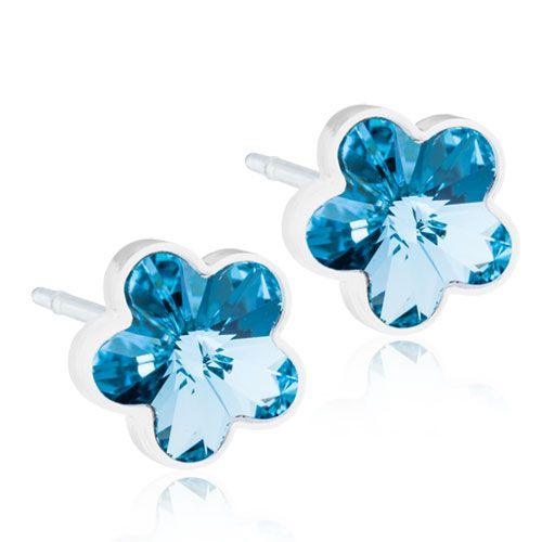 Blomdahl Flower 6mm Aquamarine - Korvakoru