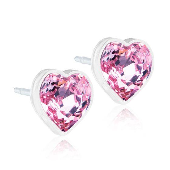 Blomdahl Heart 6mm Light Rose - Korvakoru