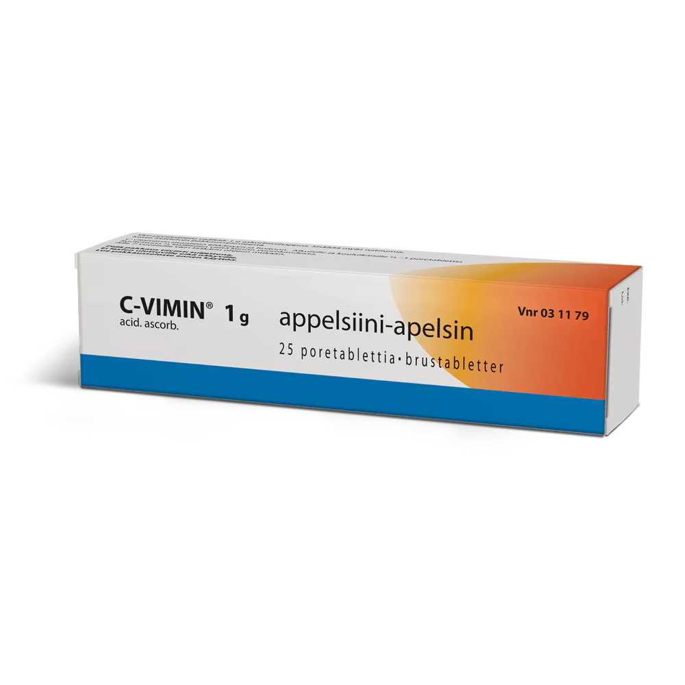 C-Vimin 1 g Poretabl Appelsiini