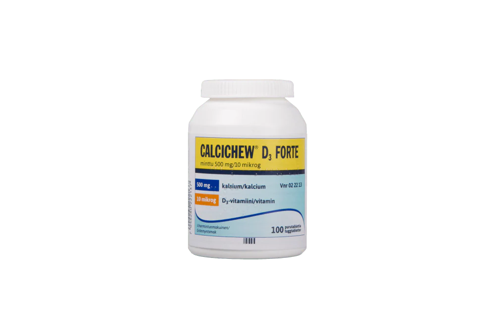 Calcichew D3 Forte Minttu 10 mikrog/500 mg Purutabl