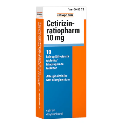Cetirizin-Ratiopharm 10 mg Tabletti, Kalvopäällysteinen