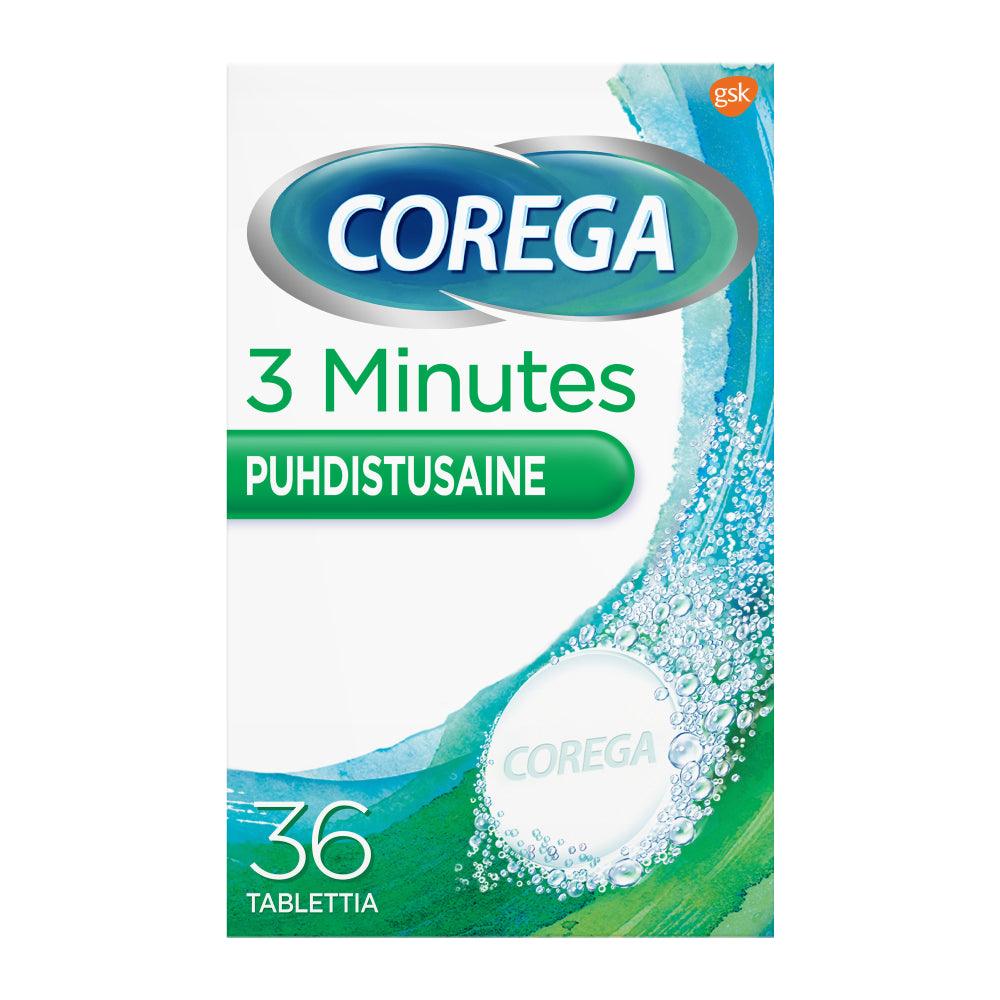 Corega 3Min Tabs Hammasproteesin Puhdistustabletti