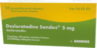 Desloratadine Sandoz 5 mg Tabl, Kalvopääll