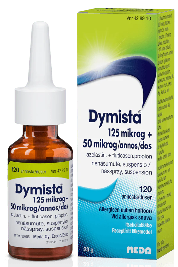 Dymista 50 mikrog/Annos/125 mikrog Nenäsumute, Susp