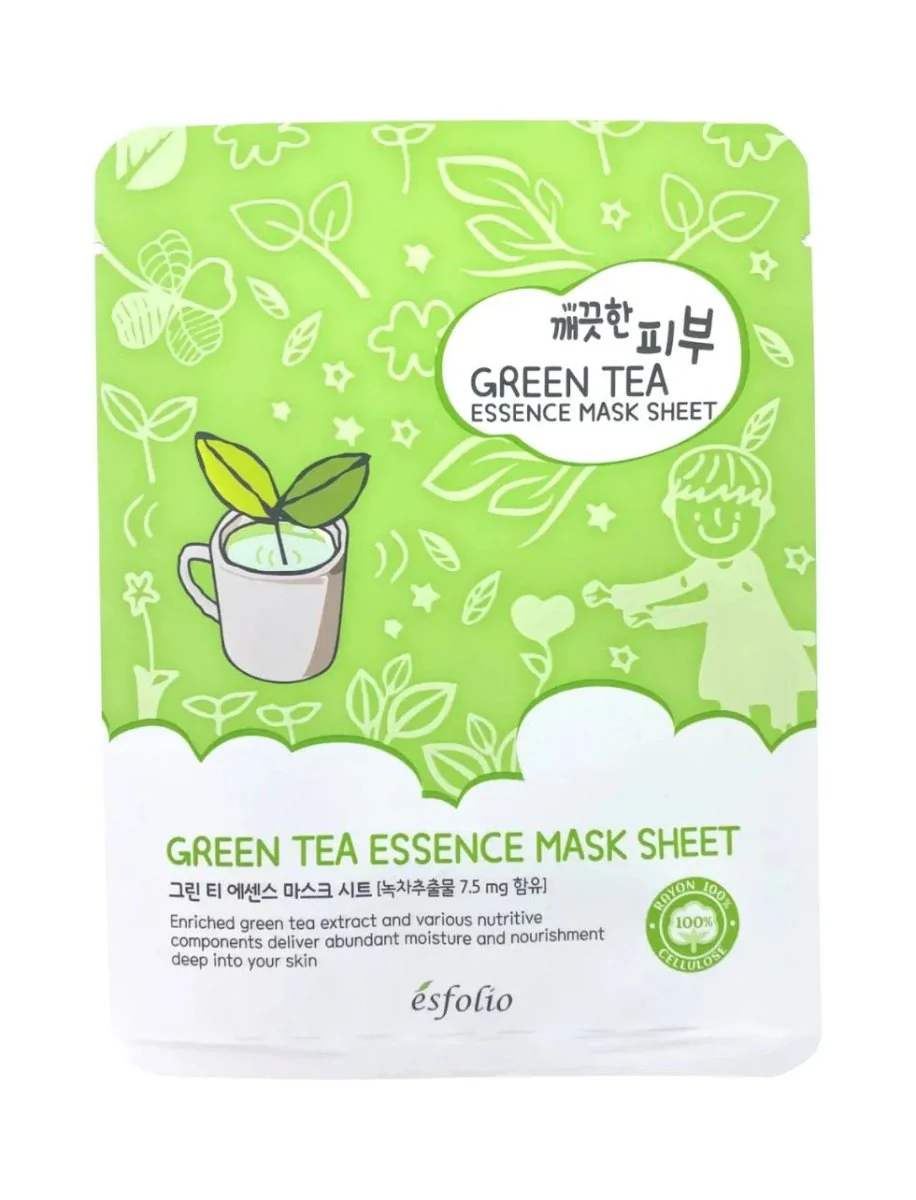 Esfolio Pure Skin Green Tea Essence kangasnaamio 1 kpl