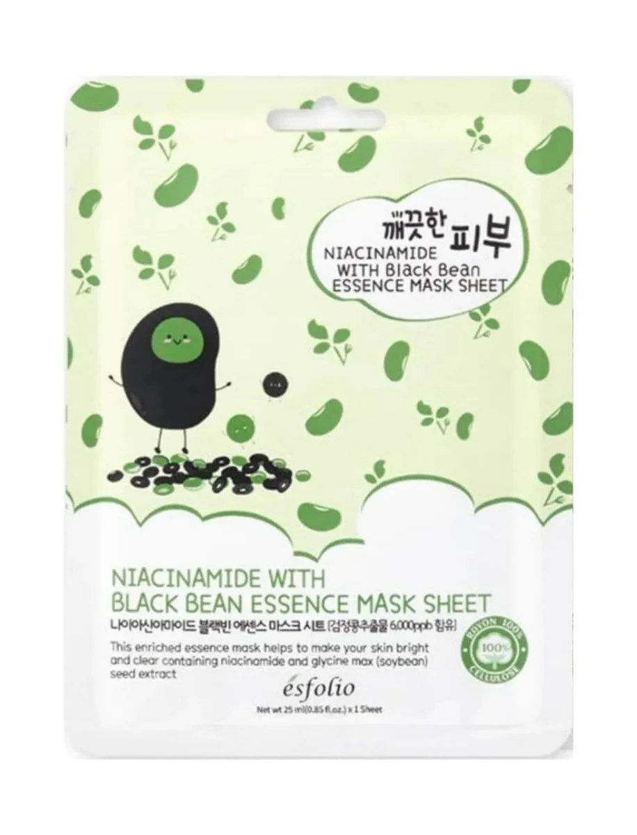 Esfolio Pure Skin Niacinamide Black Bean Essence kangasnaamio 1 kpl