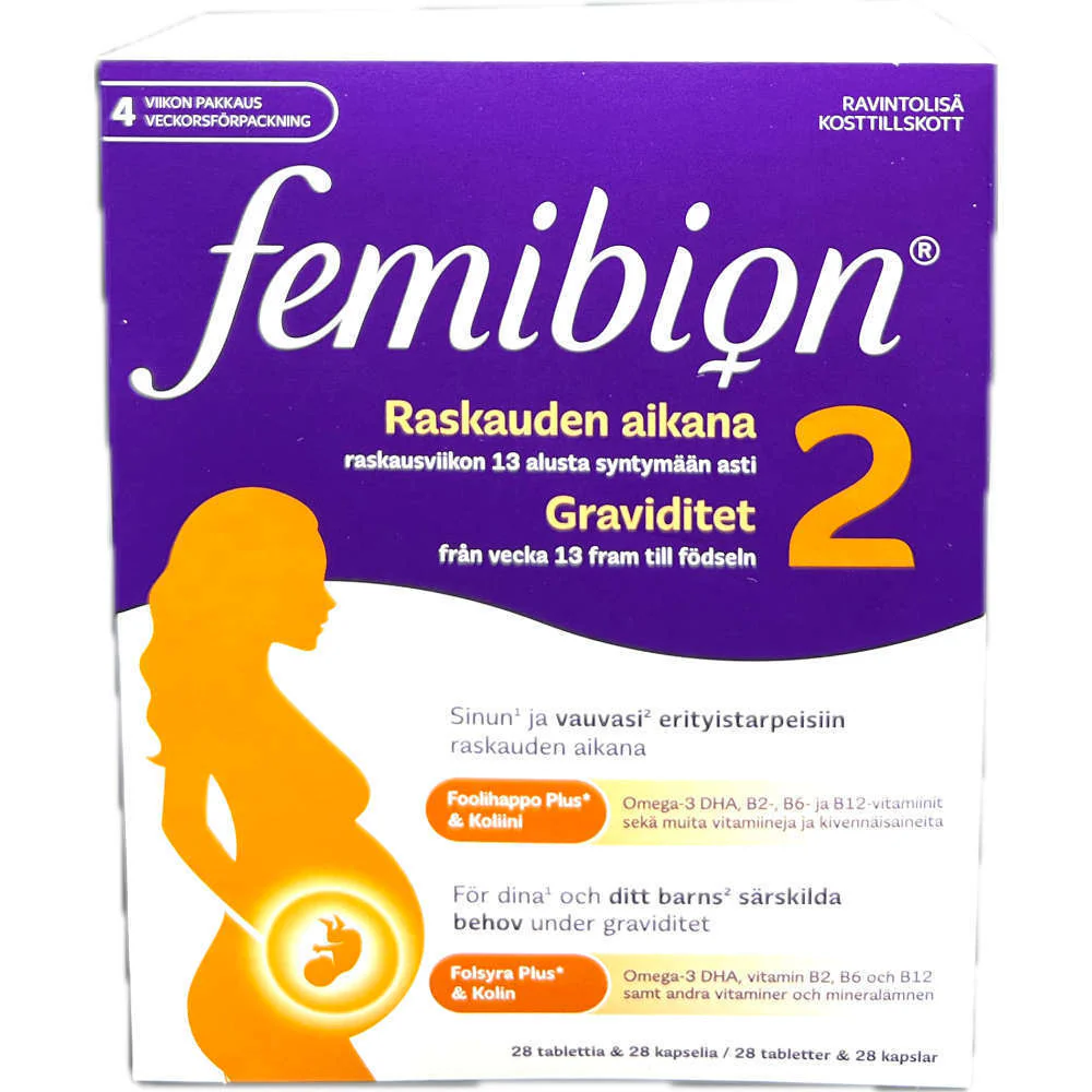 Femibion 2, Raskausajan ravintolisä 28 caps + 28 tabl.