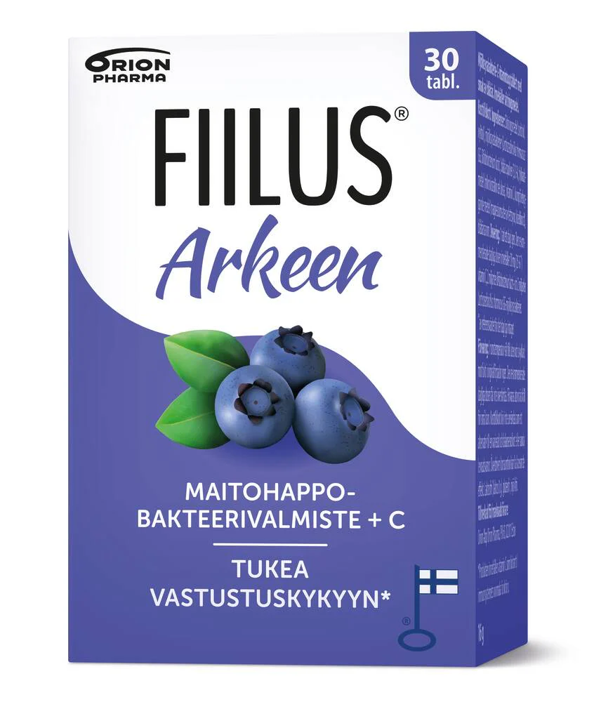 Fiilus Arkeen + C Mustikka 30 purutabletti
