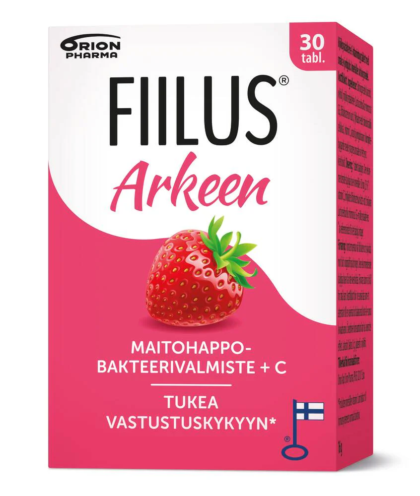Fiilus Arkeen + C Mansikka 30 purutabl