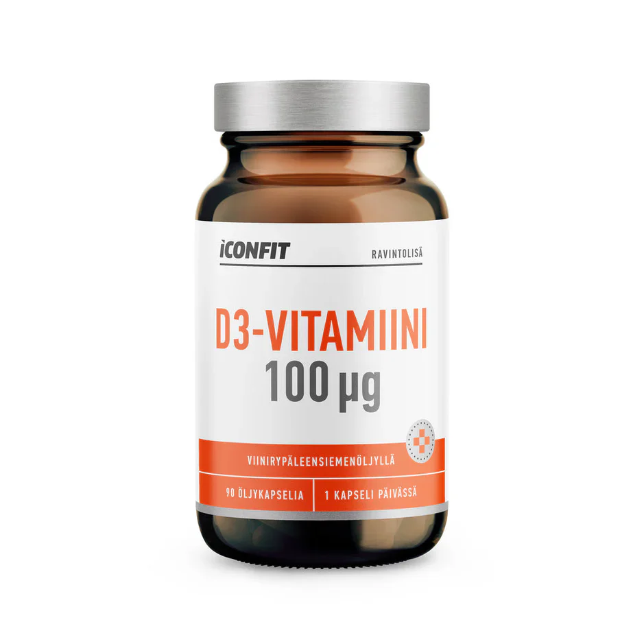 ICONFIT D3-Vitamiini 100 μg, Viinirypäleensiemenöljyllä