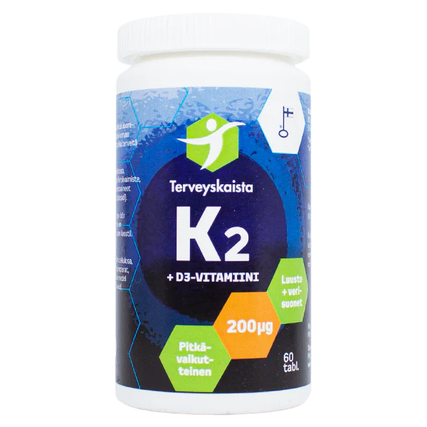 Terveyskaista K2+D3 pitkävaikutteinen 60 tabl