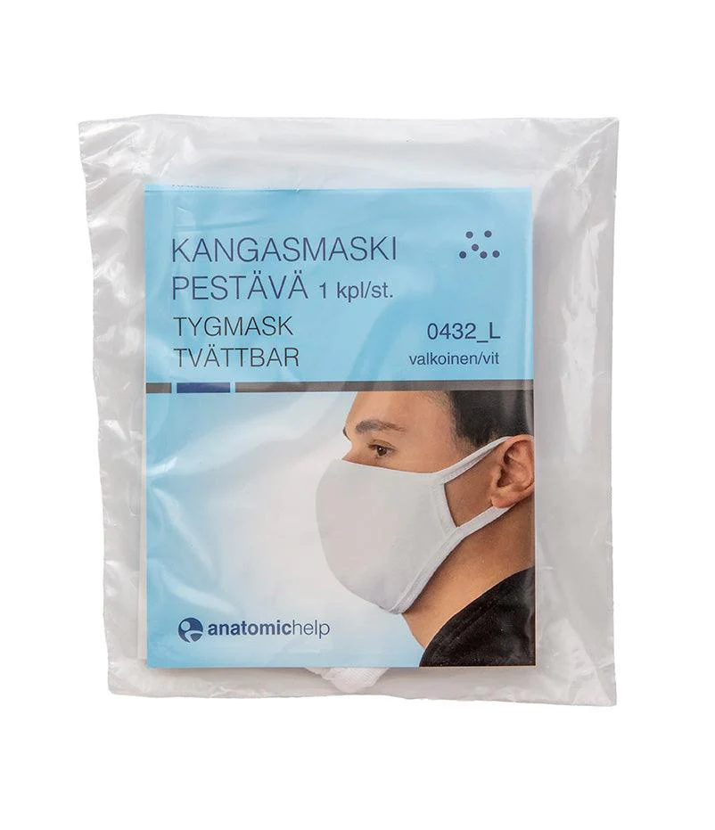 Kangasmaski Pestävä L 100 % Puuvilla Valkoinen