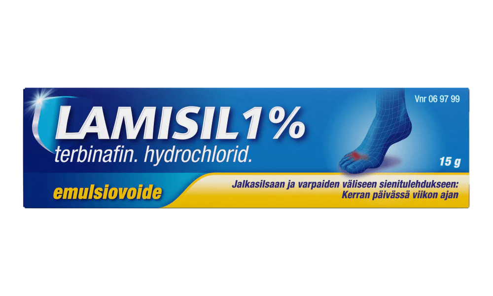 Lamisil 10 mg/g Emulsiovoide Jalkasilsaan