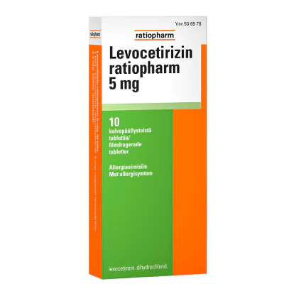 Levocetirizin Ratiopharm 5 mg Tabletti, Kalvopäällysteinen