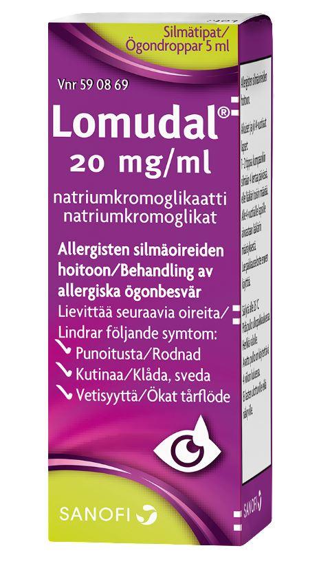Lomudal 20 mg/ml Silmätipat, Liuos