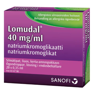 Lomudal 40 mg/ml Silmätipat, Liuos, Kerta-Annospakkaus