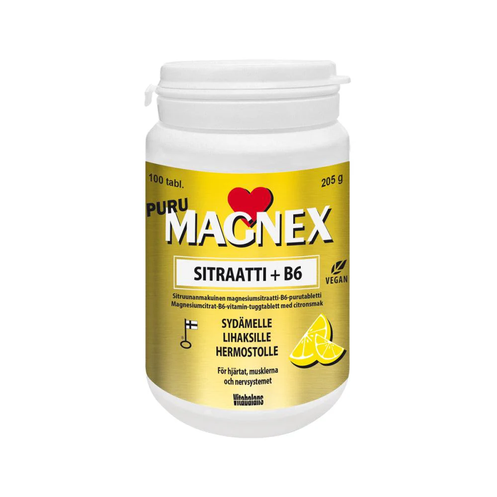 Magnex Sitraatti 375 mg + B6 Puru