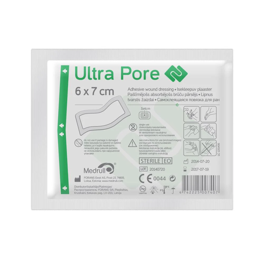 Medrull Ultra Pore Kiinnittyvä Sidos 6X7cm