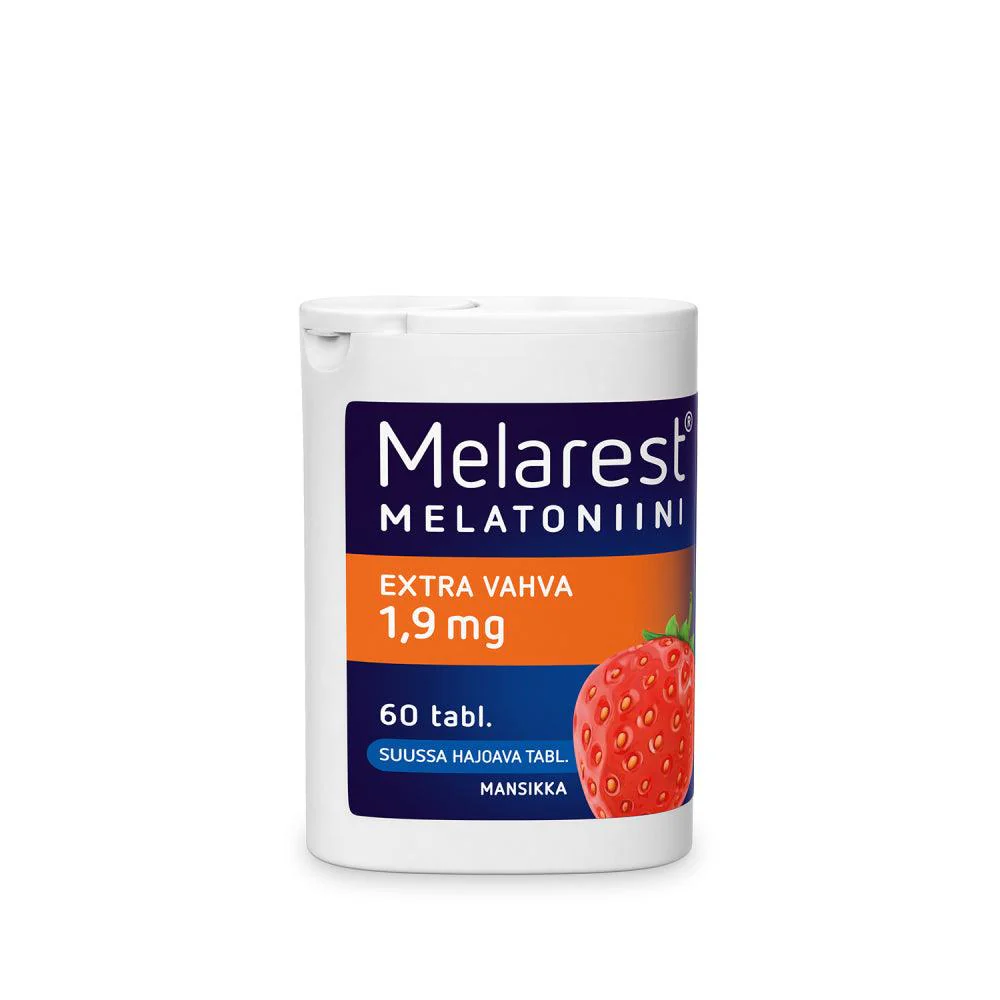 Melarest Melatoniini Extra Vahva 1,9 mg, Mansikka
