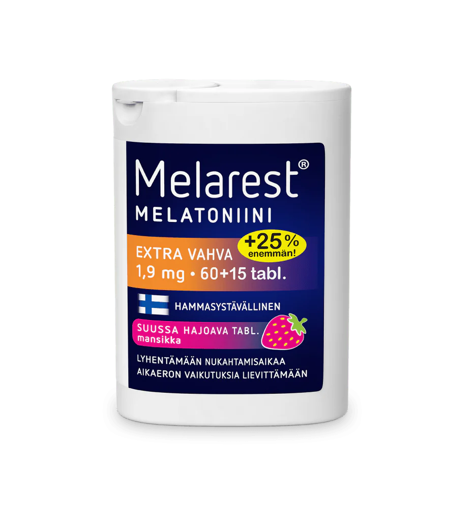 Melarest Melatoniini Extra Vahva 1,9 mg, Mansikka - Image 2