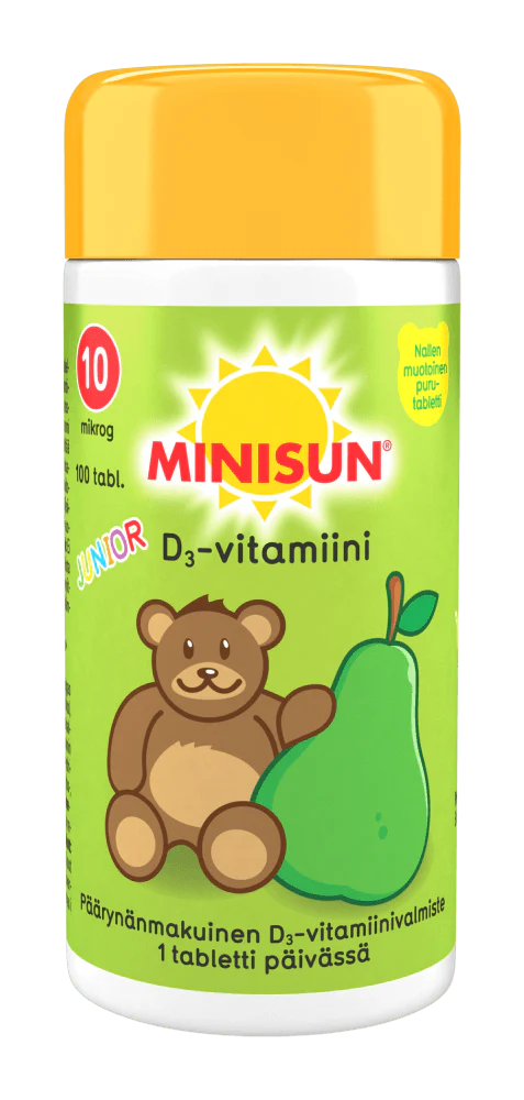 Minisun D-Vitamiini lapselle 10 Mcg Päärynä Junior Nalle