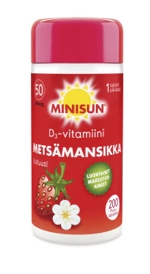 Minisun D-vitamiini 50 mcg - Metsämansikka