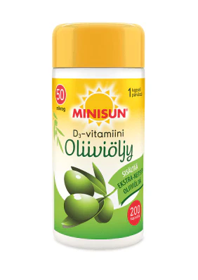 Minisun D-vitamiini Oliiviöljykapseli 50 mmcg