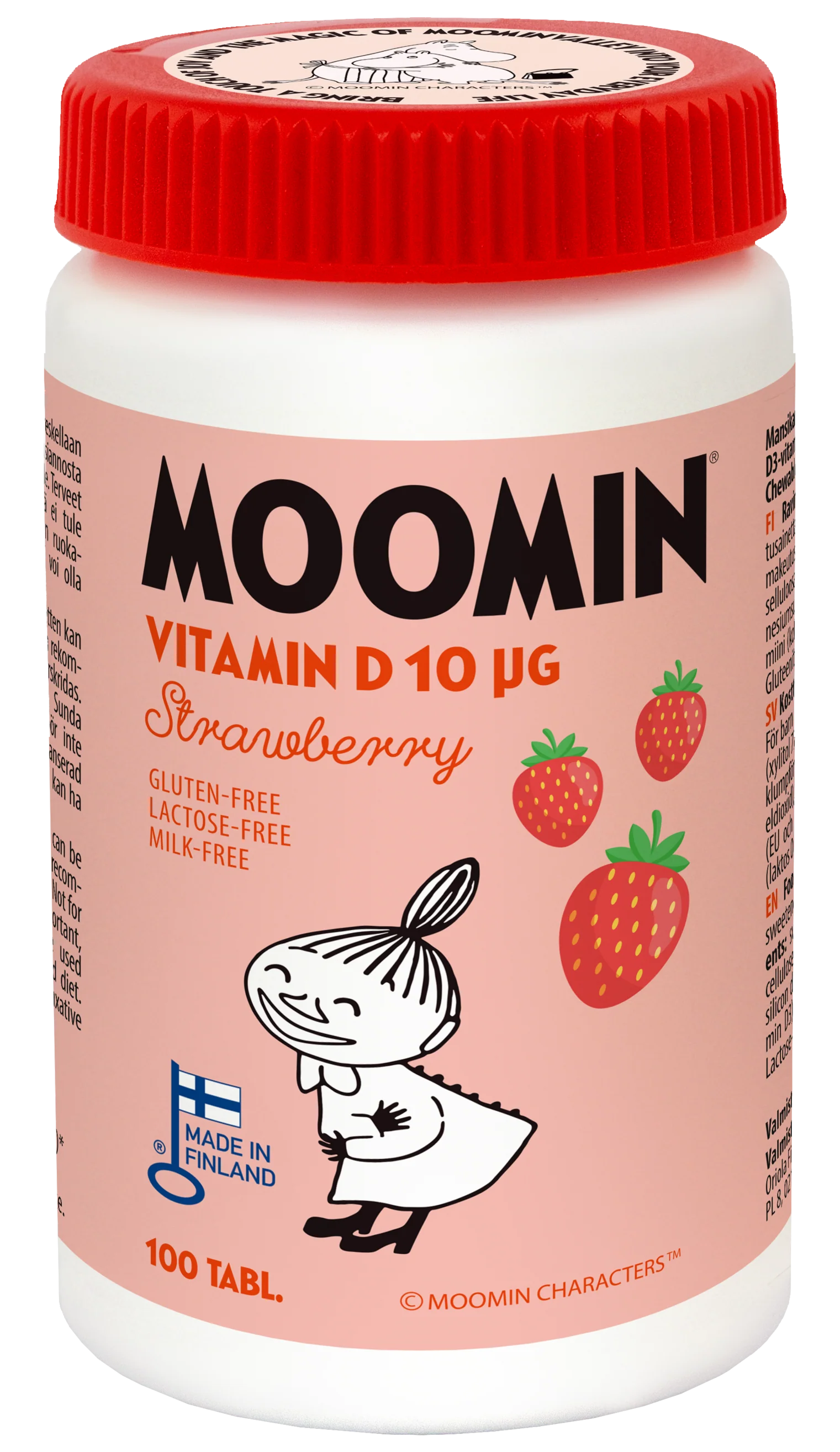 Moomin Vitamin D strawberry 100 tablettia