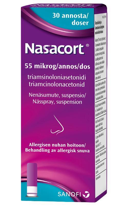 Nasacort 0,055 mg/Annos Nenäsumute, Susp