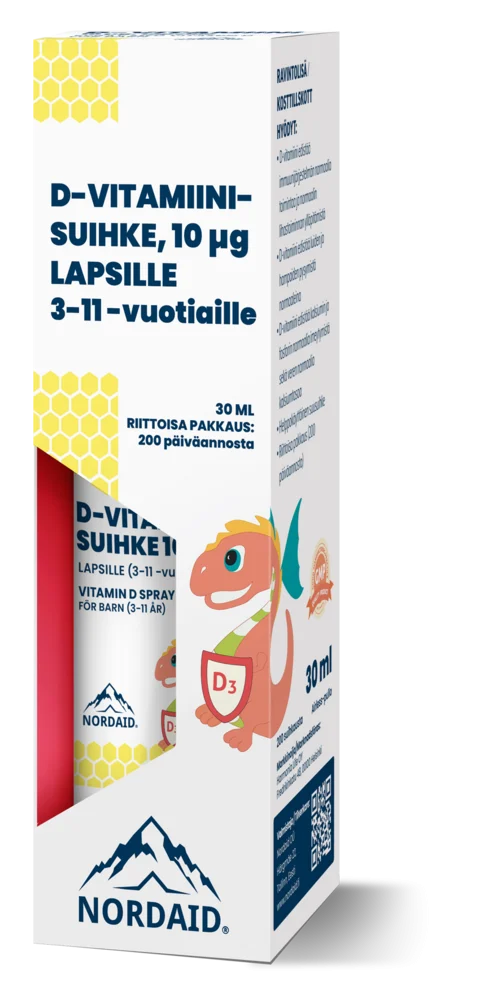 Nordaid 10 mikrog D-vitamiinisuihke lapsille 30 ml