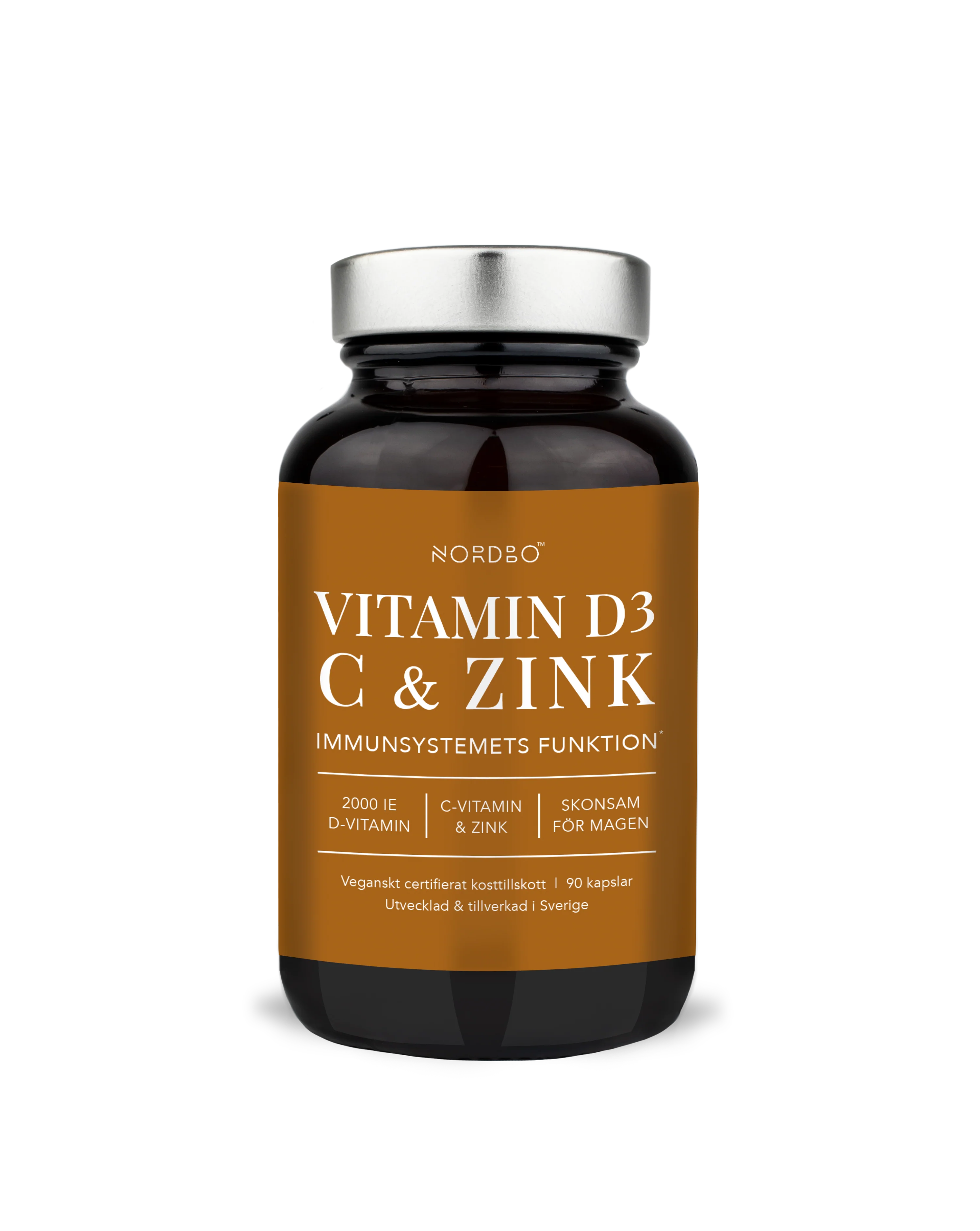 Nordbo D3, C-vitamin & Zinc 90 kaps