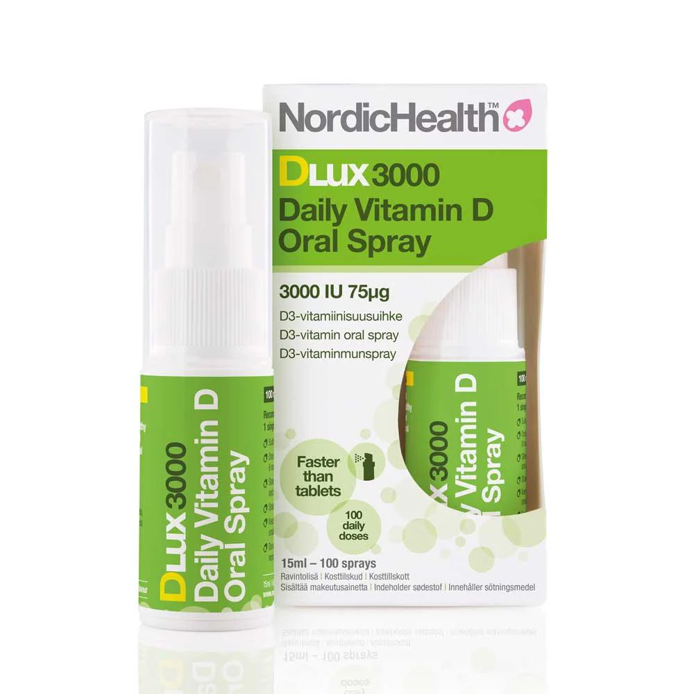Nordic Health Dlux 3000 D3-vitamiini Suihke 75 ug