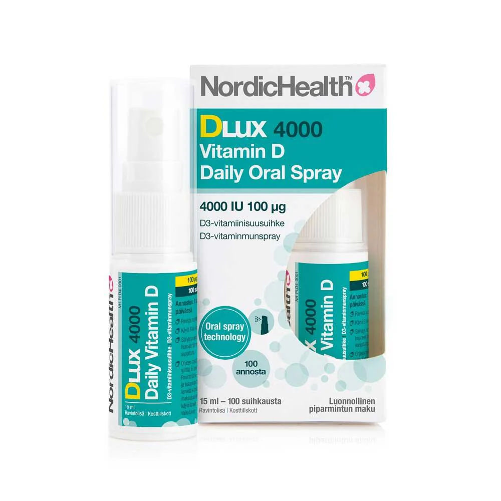 Nordic Health Dlux 4000 D3-vitamiini Suihke 100 ug