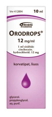 Orodrops 12 mg/ml Korvatipat, Liuos
