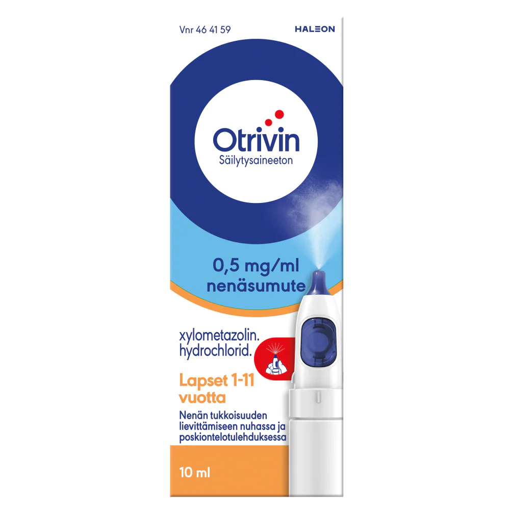 OTRIVIN SÄILYTYSAINEETON 0,5 MG/ML nenäsumute, liuos 10 ml