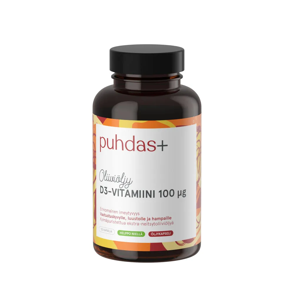 Puhdas+D3-Vitamiini Oliiviöljyssä 100 mcg - Image 2